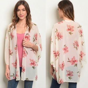 🌸CREAM WITH FLOWER PRINT CARDIGAN